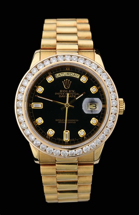 rolex daydate black dial|rolex day date diamond price.